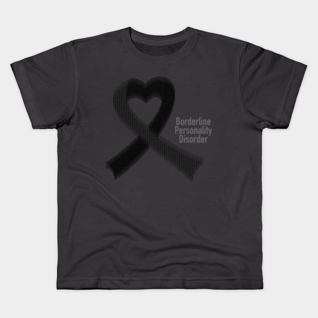 Borderline Personality Disorder Awareness Halftone Ribbon Kids T-Shirt by ADHDisco